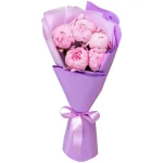 5 розовых пионов